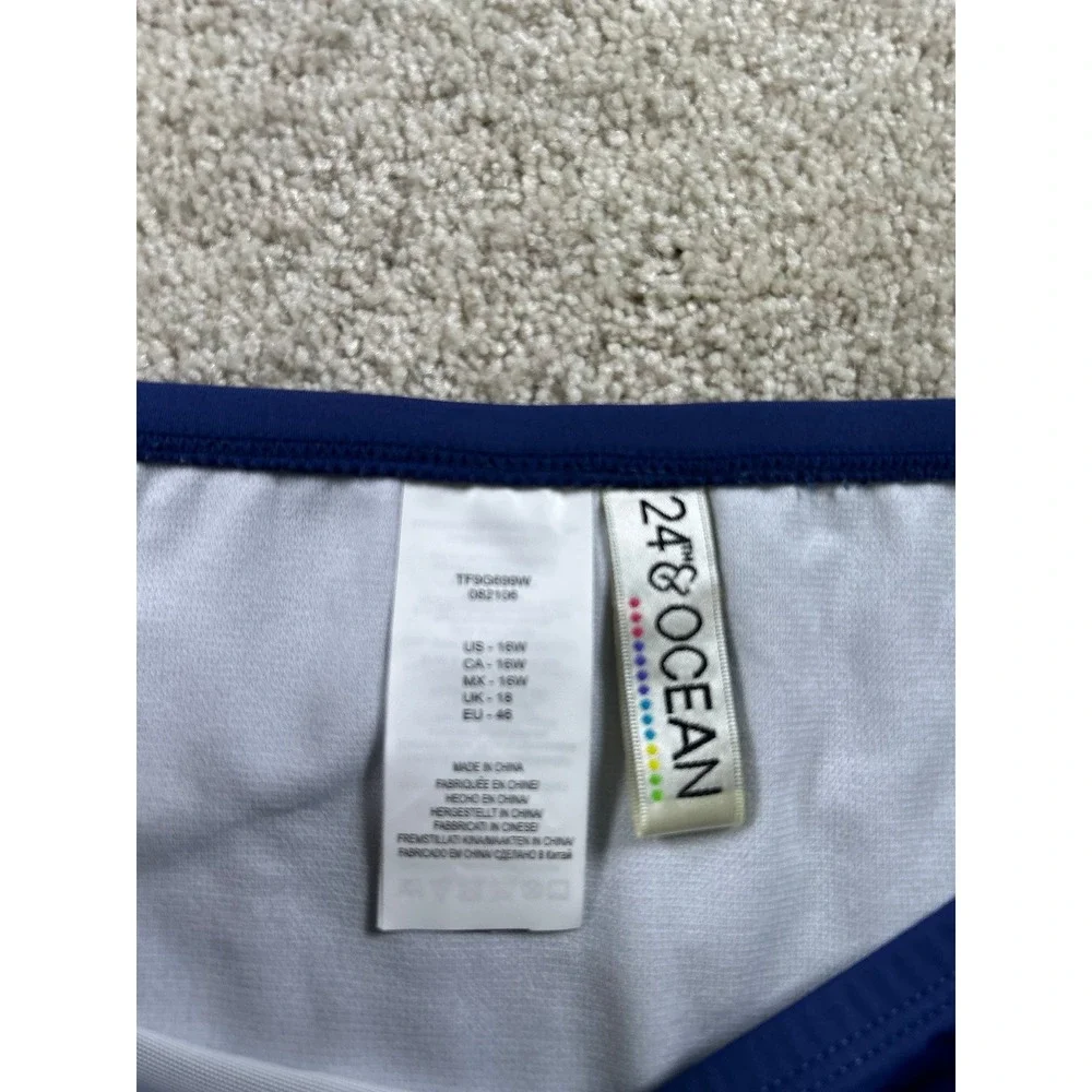 24&Ocean Swimwear Women's Navy 16W‎ Tummy Control Nylon